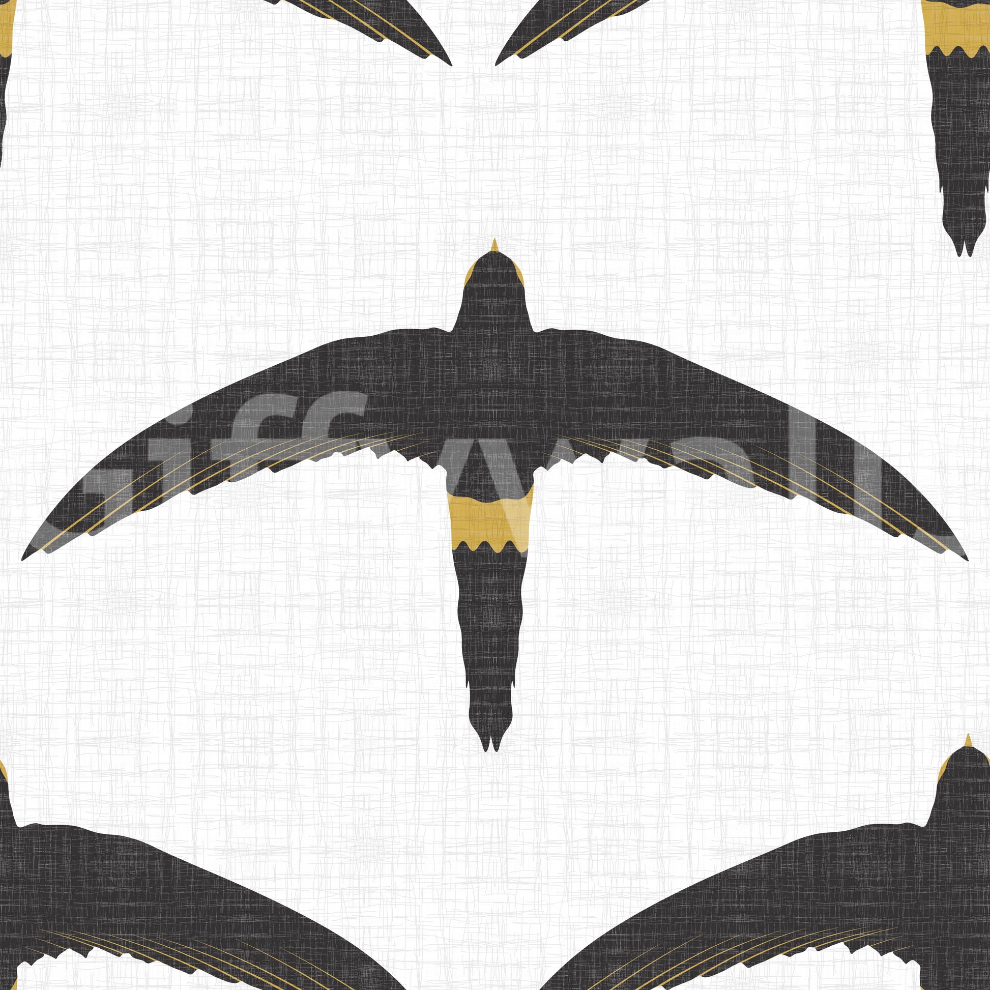 Subtle rustic white wallpaper with bird silhouettes

