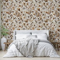 Botanical mural with a rustic, country-style charm.


