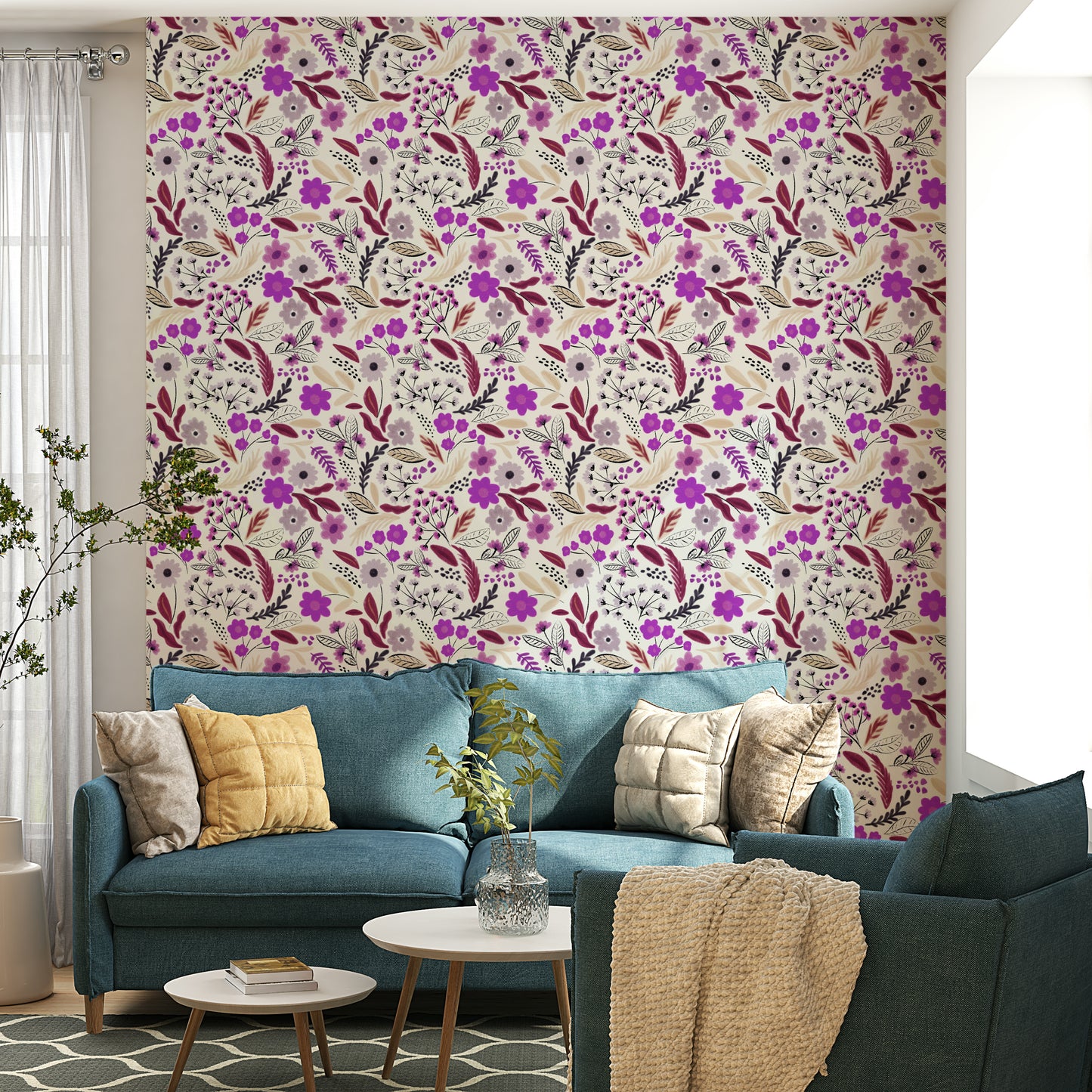 Rustic Rose Garden botanicals Wallpaper⁠