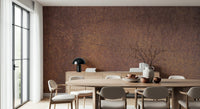 Wall mural with oxidized metal textures for industrial and rustic home decor.