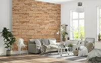 Rustic Stone Appeal Wall Mural featuring natural stone textures in earthy tones for cozy, rustic interiors.