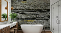 Wall mural showcasing rough, layered stone textures for farmhouse, loft, or industrial-style décor.