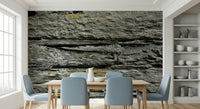 Decorative stone wallpaper mural combining layered textures and warm neutral tones for cozy interiors.