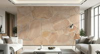 Natural rustic stone texture in earthy tones, decorative wall mural