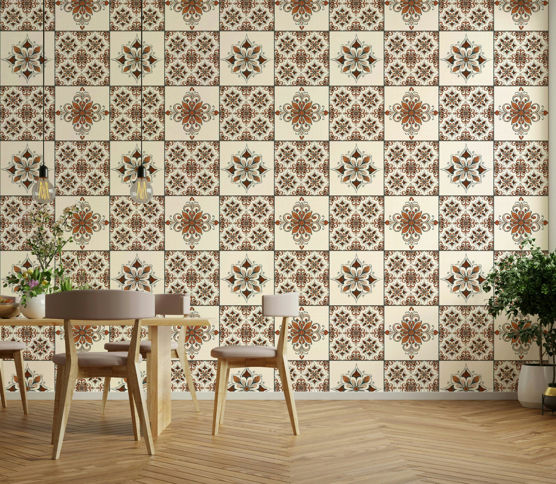 Vintage terracotta wall mural

