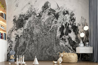 A serene black and white pattern wall mural for your decor.