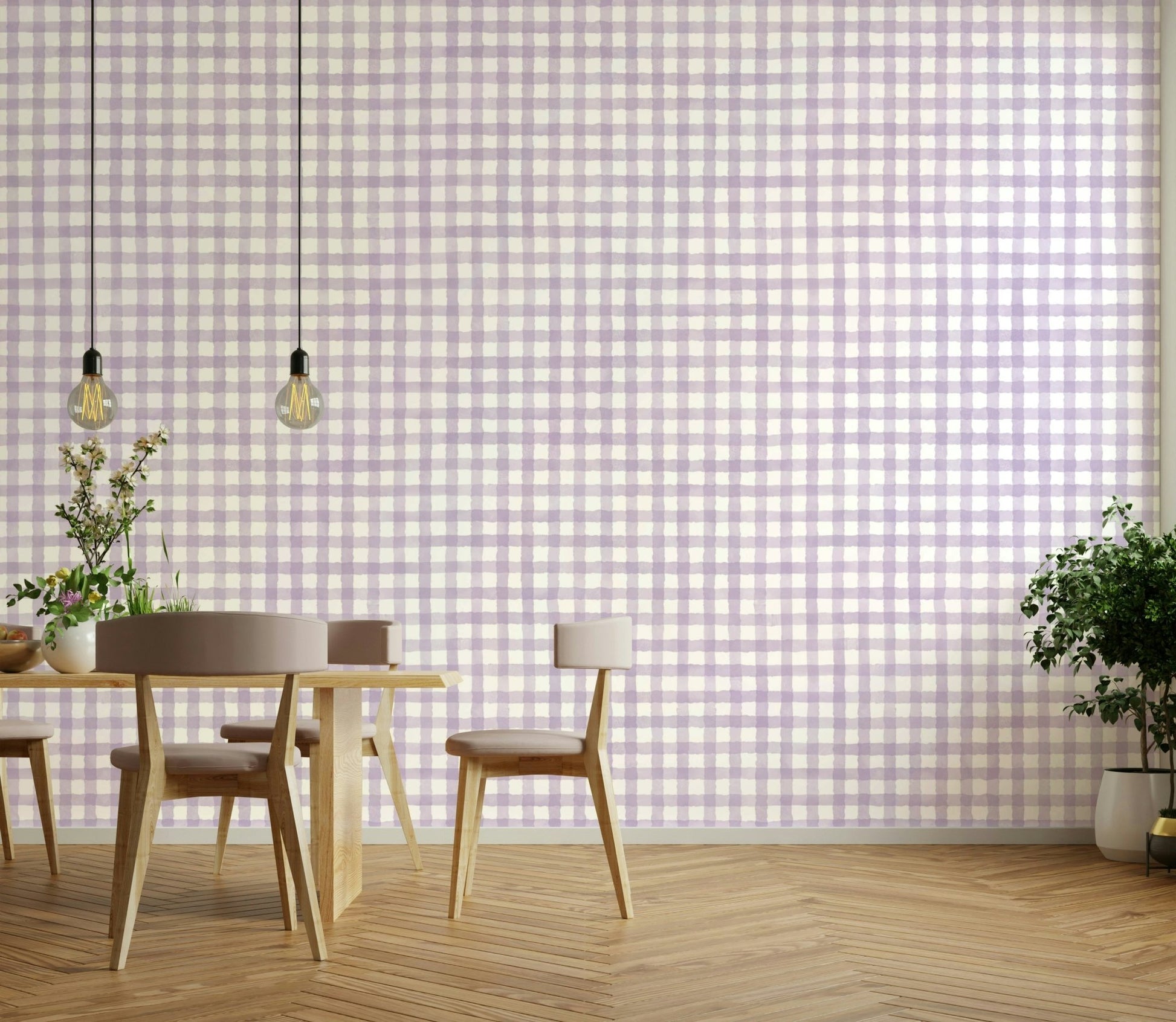 Muted check design for cozy interiors
