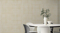 Rustic yellow gingham wallpaper design
