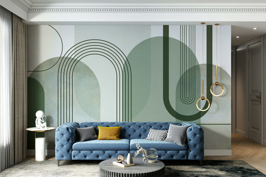 Sage Green Archways Wall Mural