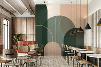 Nature-inspired Sage Green Flow 1 wall mural for living rooms

