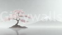 Study nook enhanced with soft cherry blossom design

