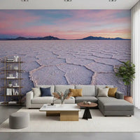 perfect for entryway, Self-adhesive wall mural with salt flats.
