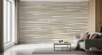 Contemporary Sand Stripe Flow Wall Mural with fluid line art