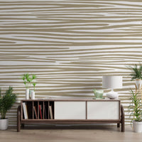 Neutral earth tone Sand Stripe Flow Wall Mural for hallway
