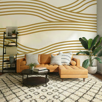 Serene sand wall mural for a cozy, nature-filled atmosphere.

