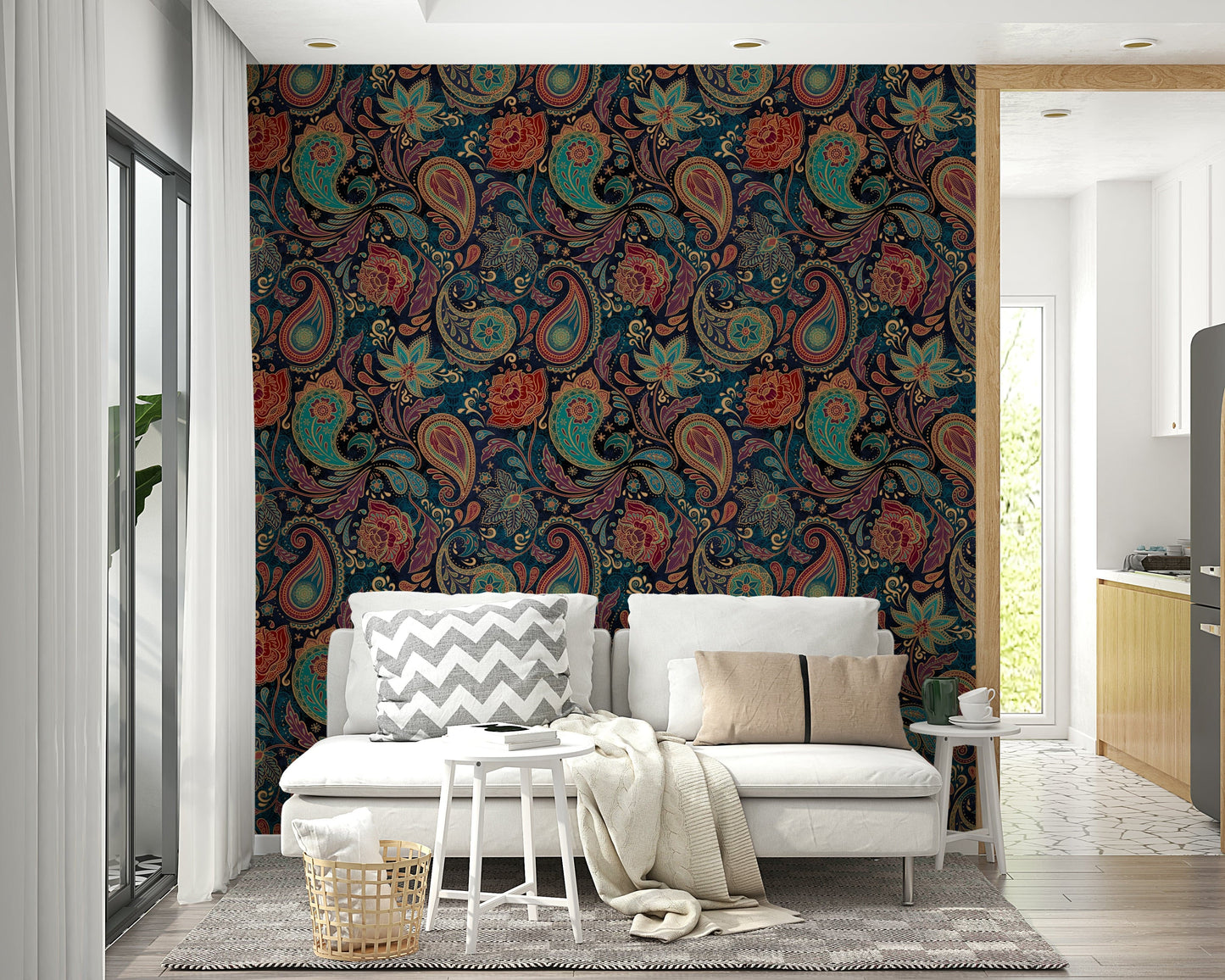 There are hints of other rich colors like emerald green and ruby red.
