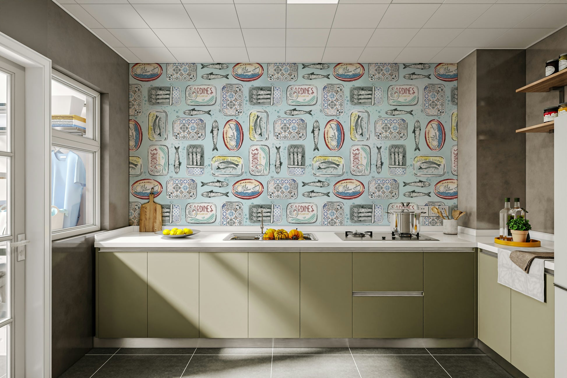 Sardine-themed wallpaper small scale


