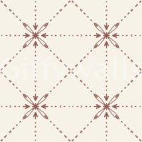 Sashiko Hana - Goshi - Latticed Flower Stitch Terracotta Wallpaper⁠