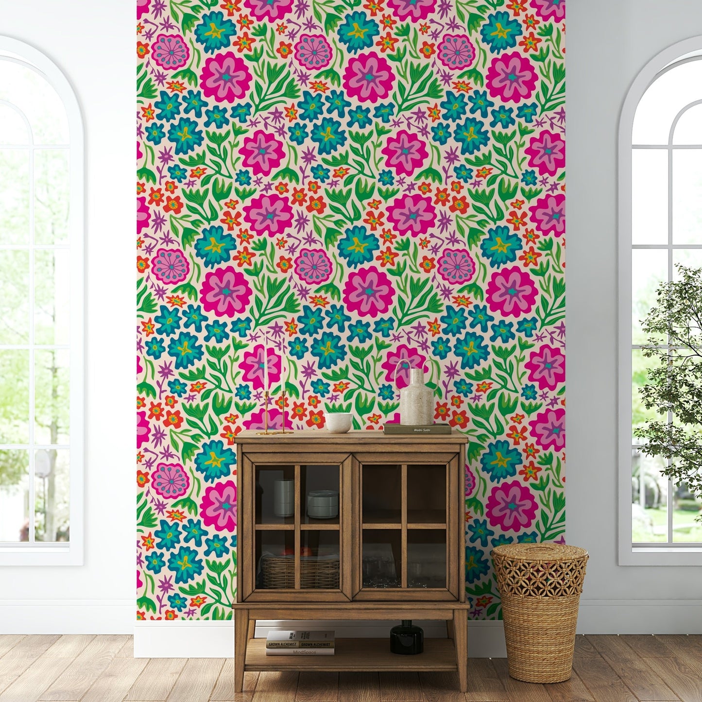 Artistic and dynamic tropical wallpaper.

