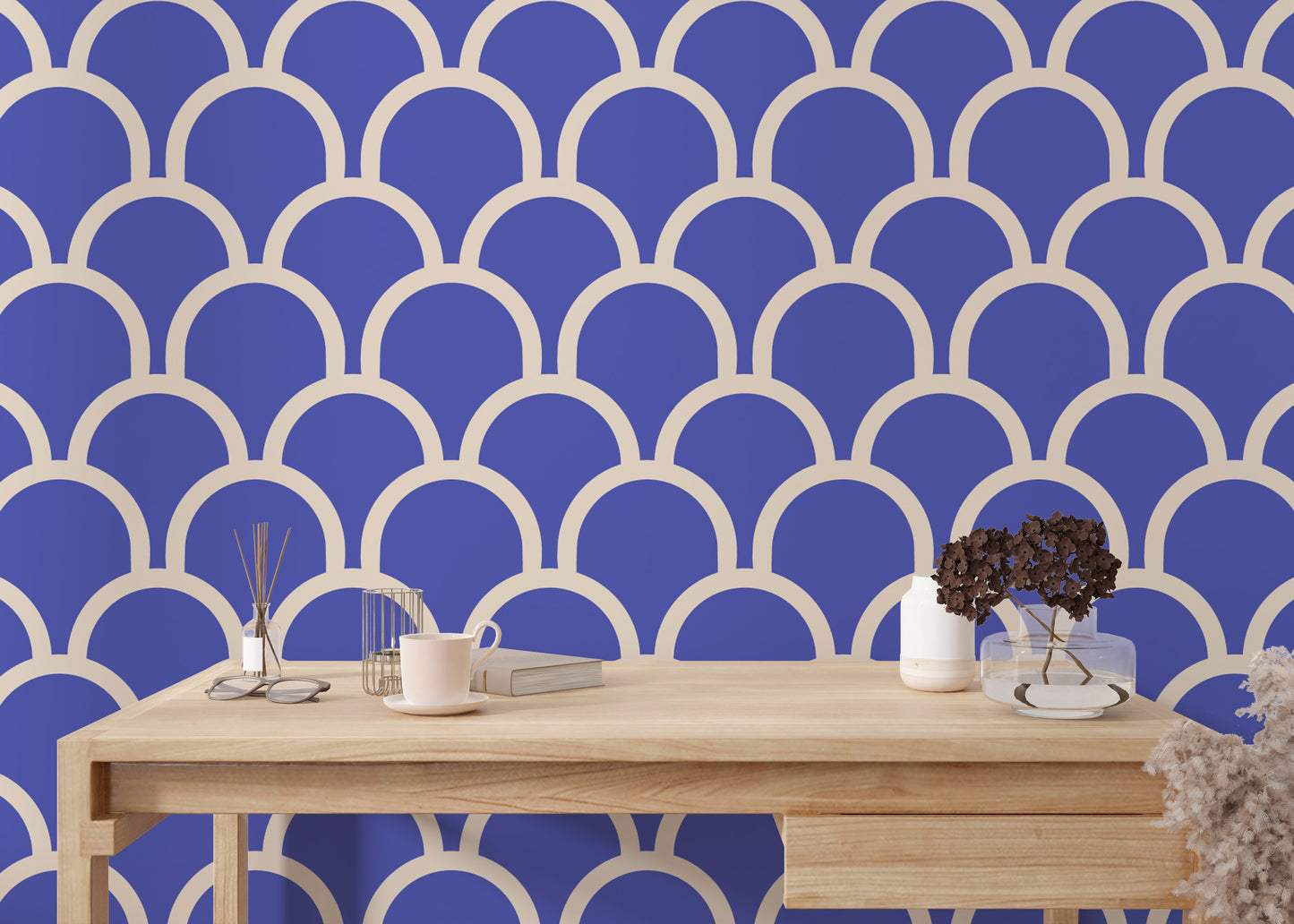 Scallop Purple Color Wallpaper for sophisticated decor