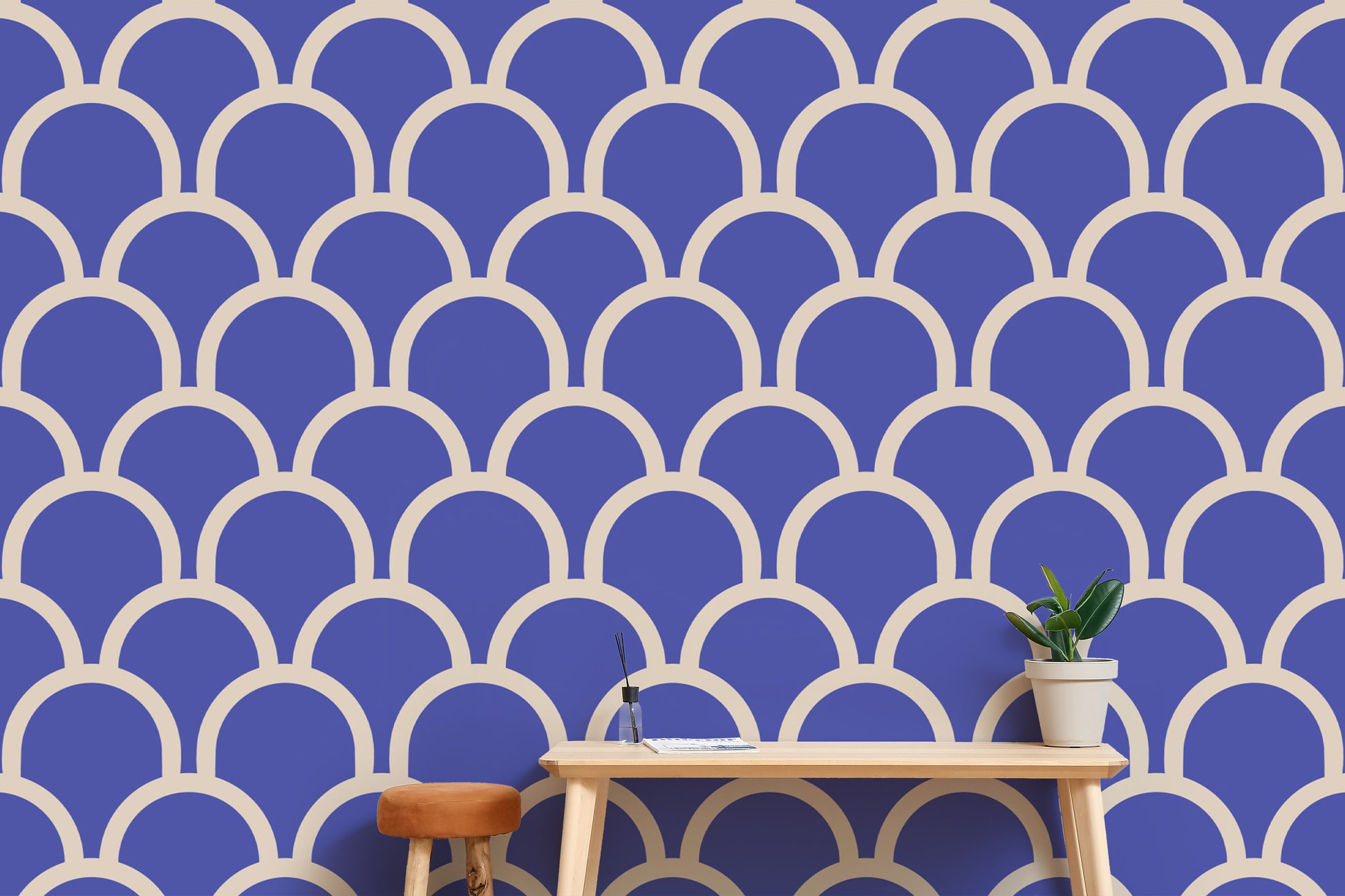 Add elegance with Scallop Purple Color Wallpaper
