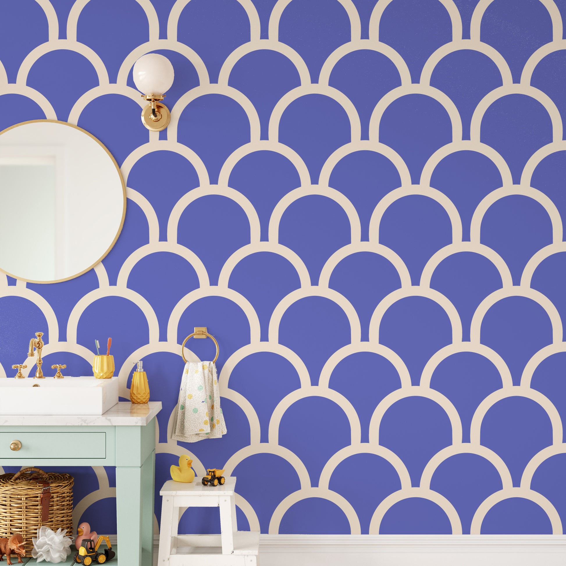 Scallop Purple Color Wallpaper - modern wall design