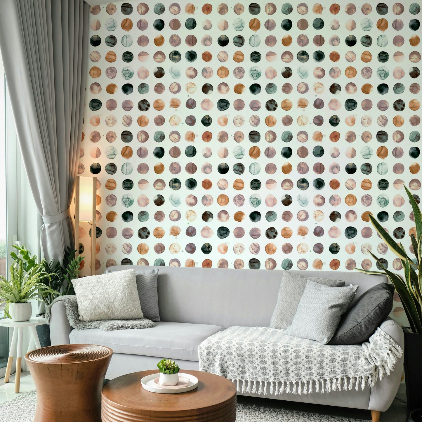 Warm minimal wallpaper with earthy-toned dot pattern.

