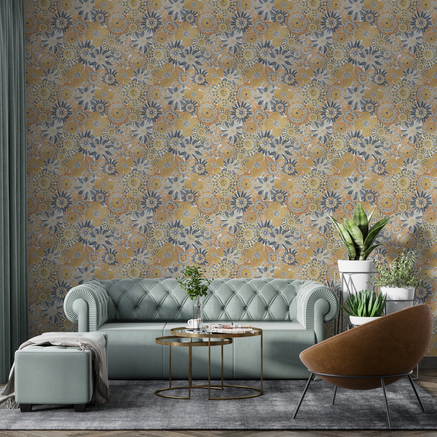 Scandinavian Flowers Wallpaper