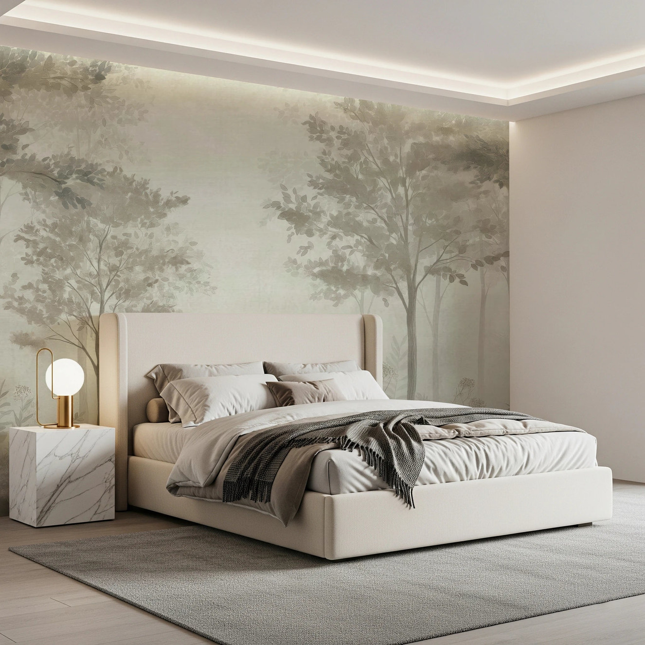Scandinavian forest – Dusty Green Wall Mural
