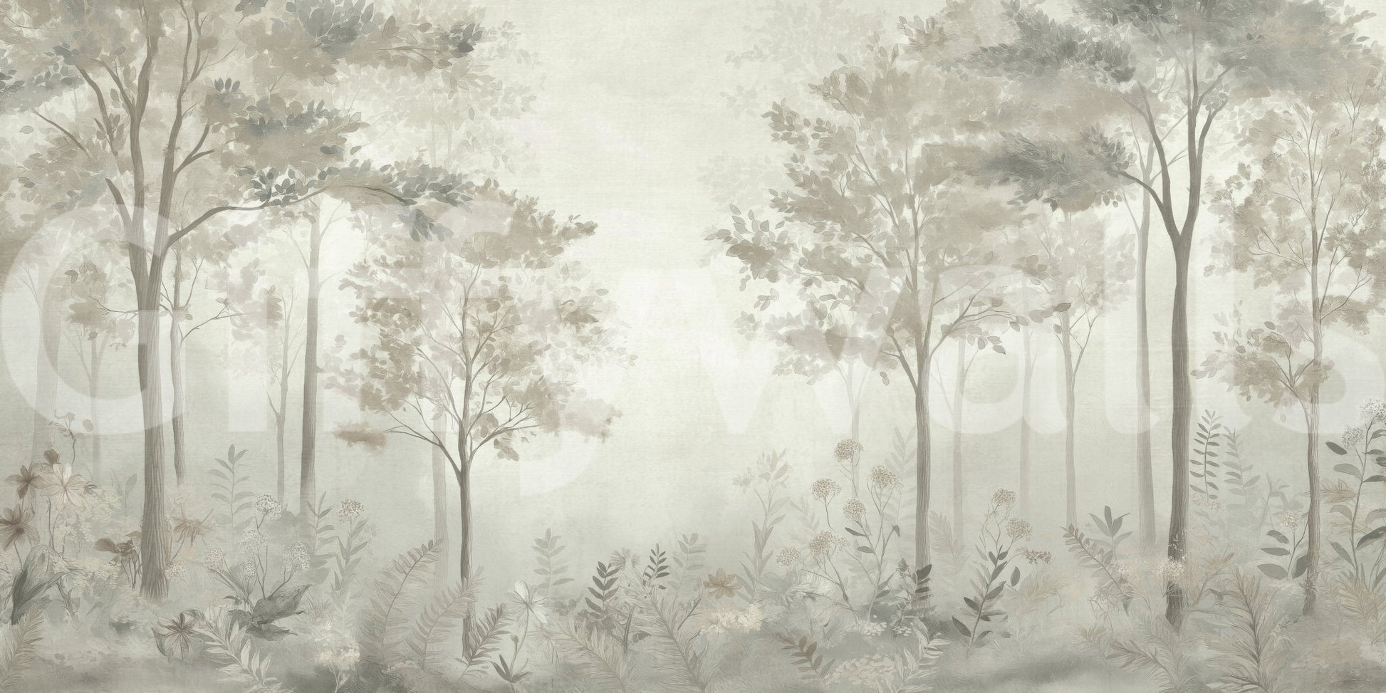 Scandinavian forest – Dusty Green Wall Mural