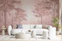 Scandinavian forest – Dusty Rose Wall Mural