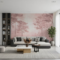 Scandinavian forest – Dusty Rose Wall Mural