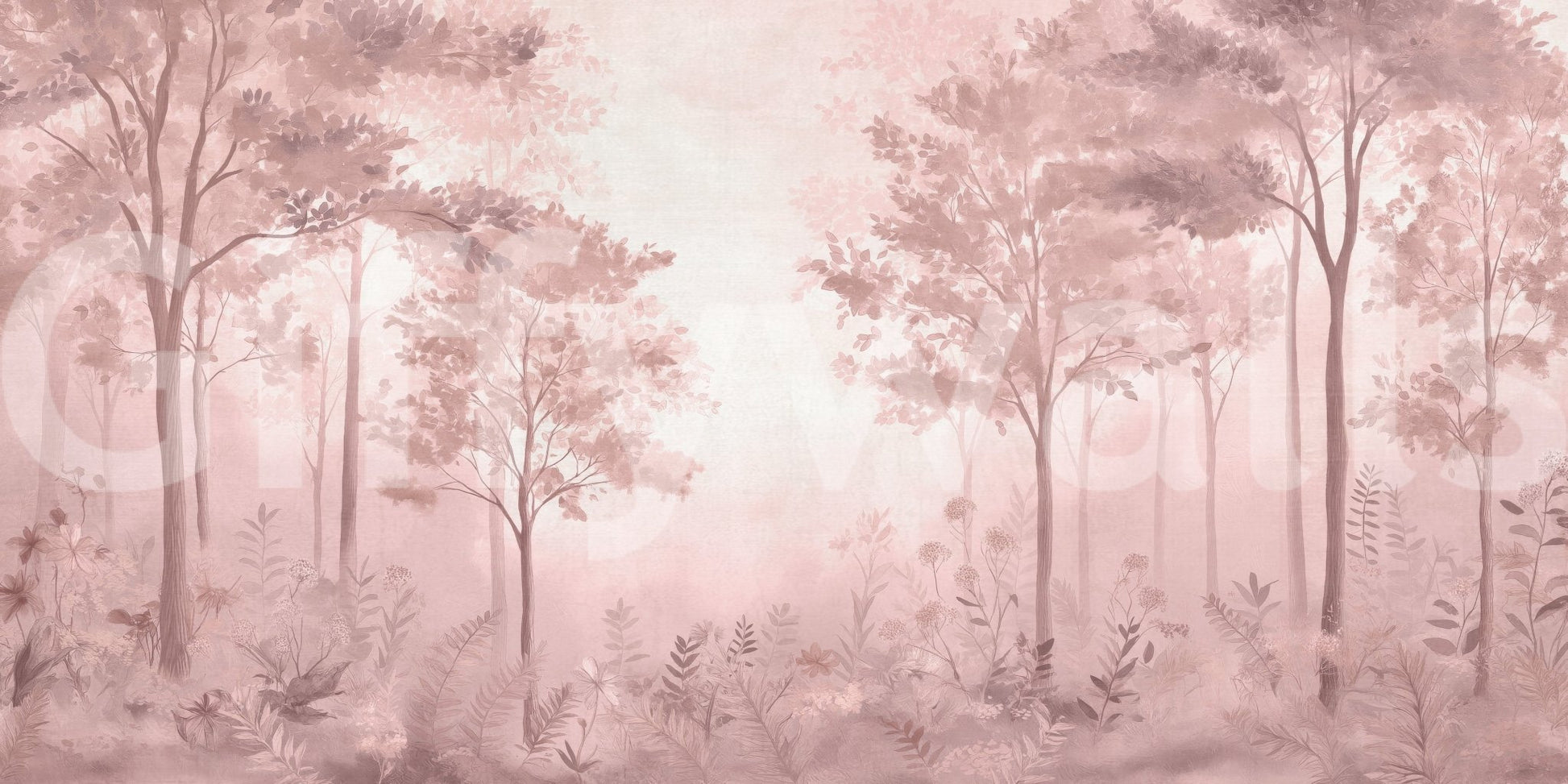 Scandinavian forest – Dusty Rose Wall Mural