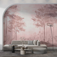 Scandinavian forest – Dusty Rose Wall Mural