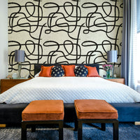 Clean, artistic wallpaper with simple linear marker design.


