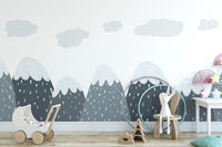 Scandinavian mountain wallpaper mural