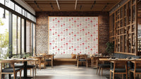 Red and grey bloom wallpaper for stylish Scandinavian spaces

