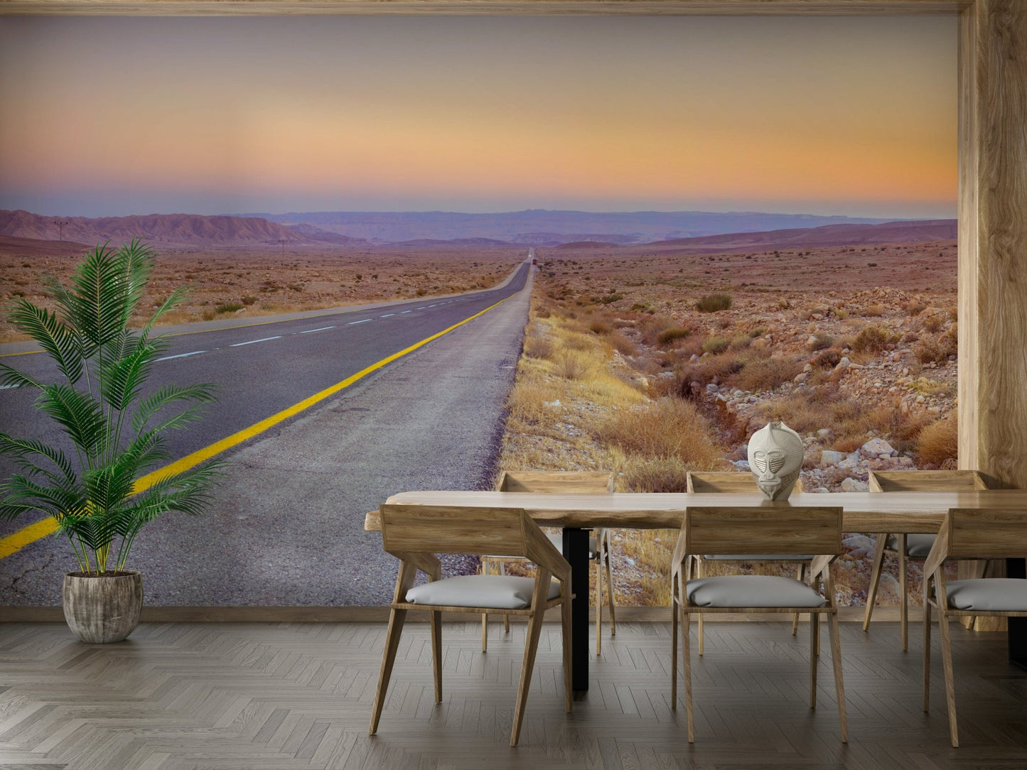 Winding desert drive mural for walls
