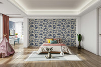 Educational style fish print wallpaper panel view

