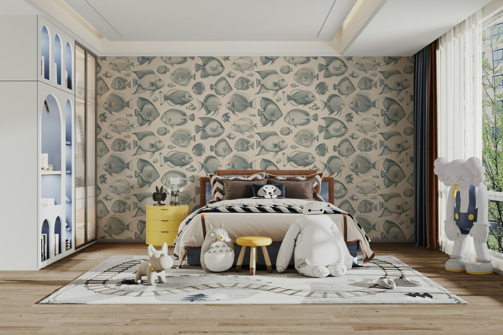 Underwater natural history style mural wallpaper for walls

