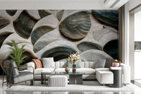 Realistic stone-effect wallpaper perfect for accent walls in living rooms or offices.