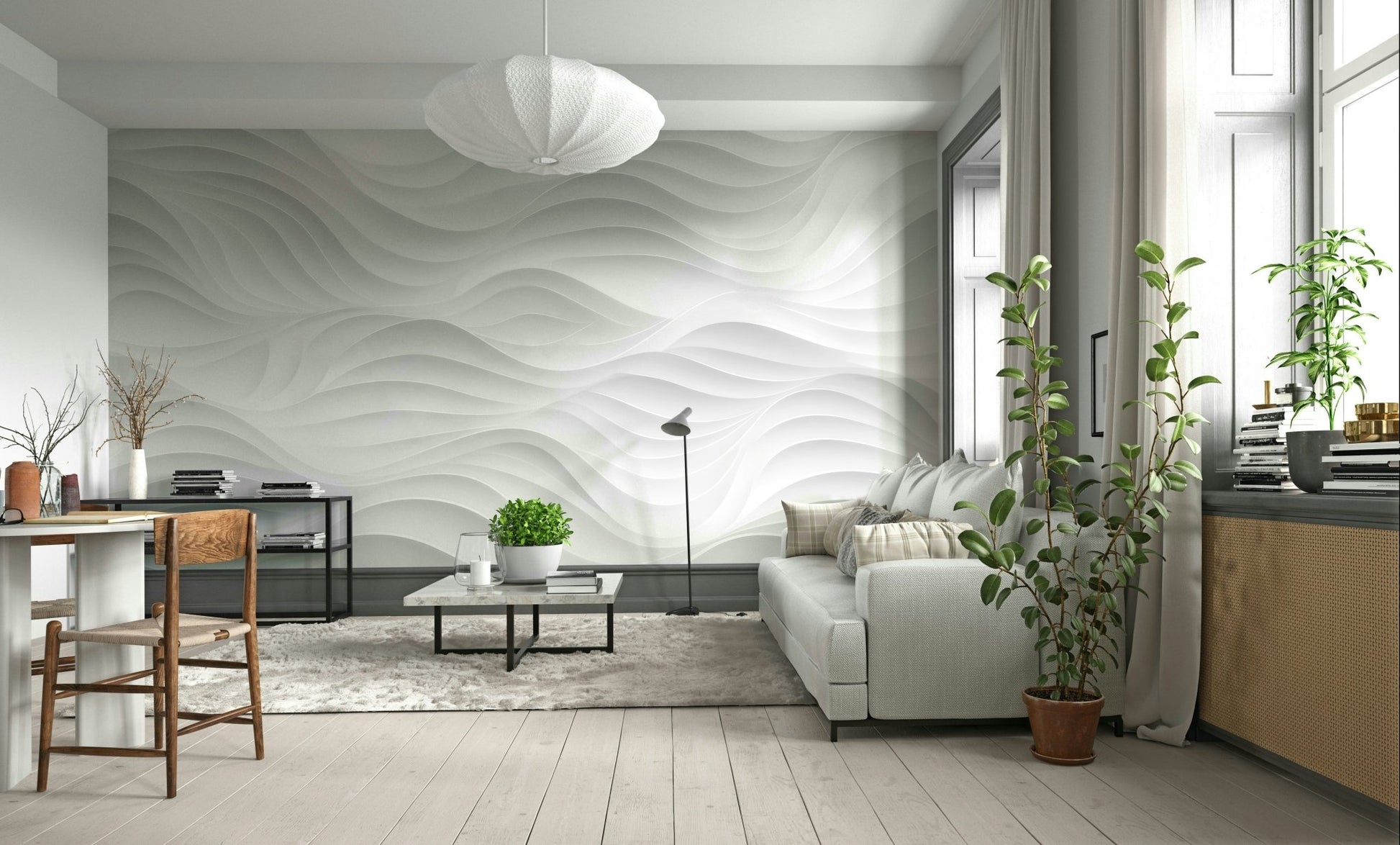 The colors are shades of white and very light gray.

