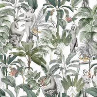 Sculptural Tropics wallpaper offering a chic, nature-inspired design

