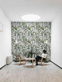 Elegant and unique sculptural tropical wallpaper for bold interiors

