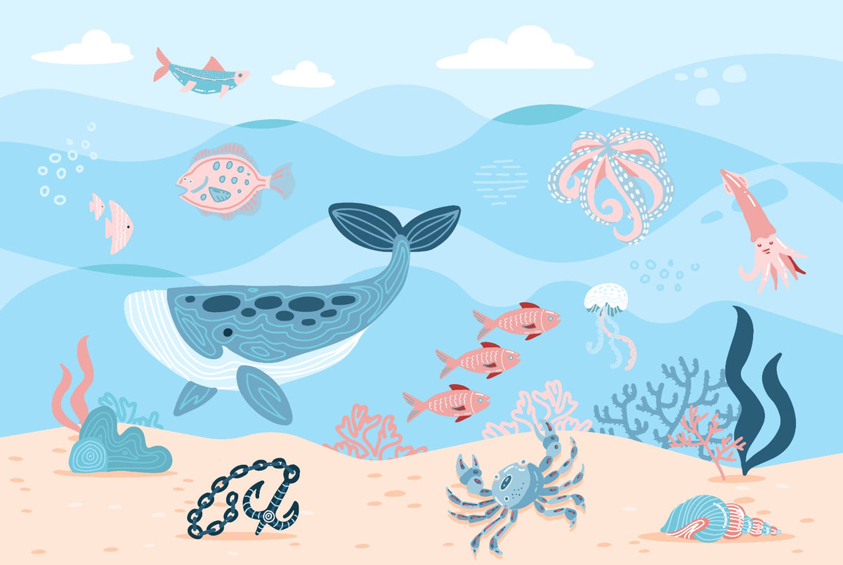 Underwater Fish Wallpaper Mural in your room