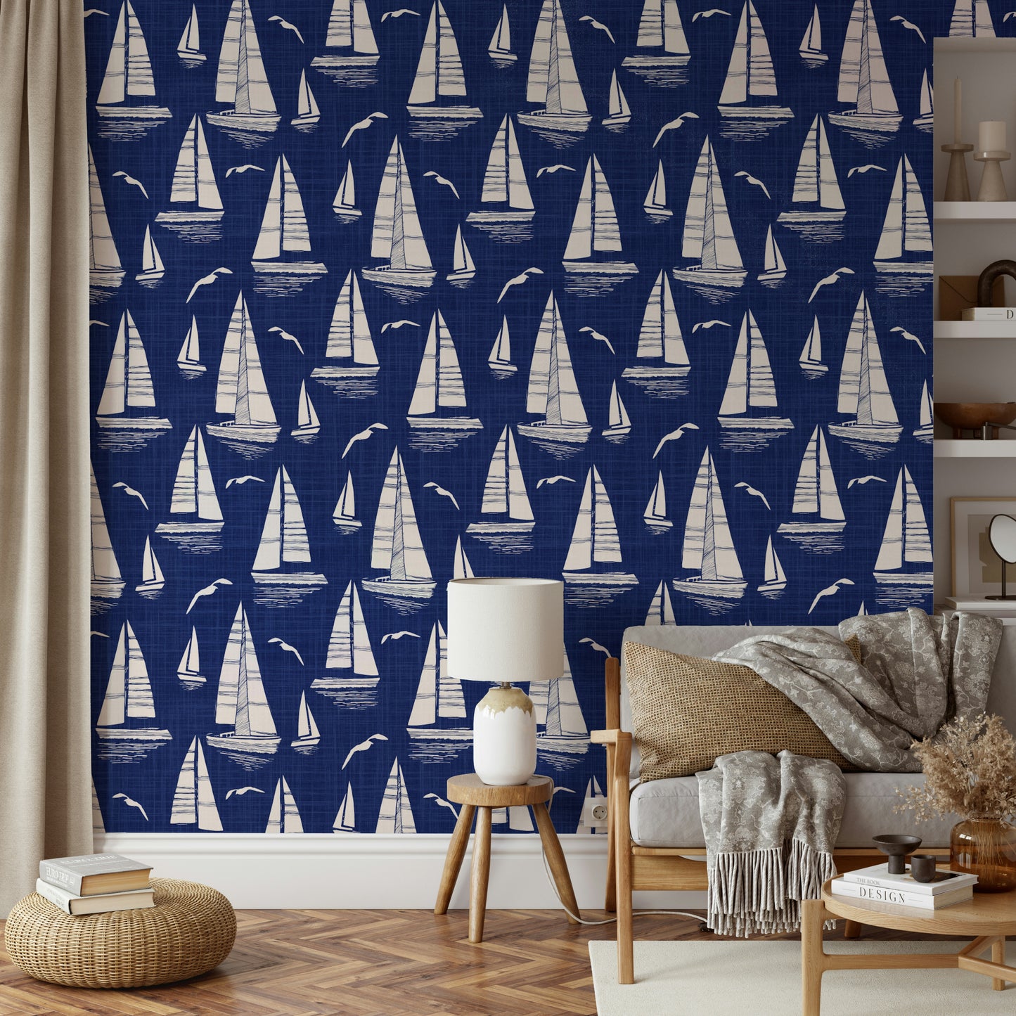 Elegant blue wallpaper design

