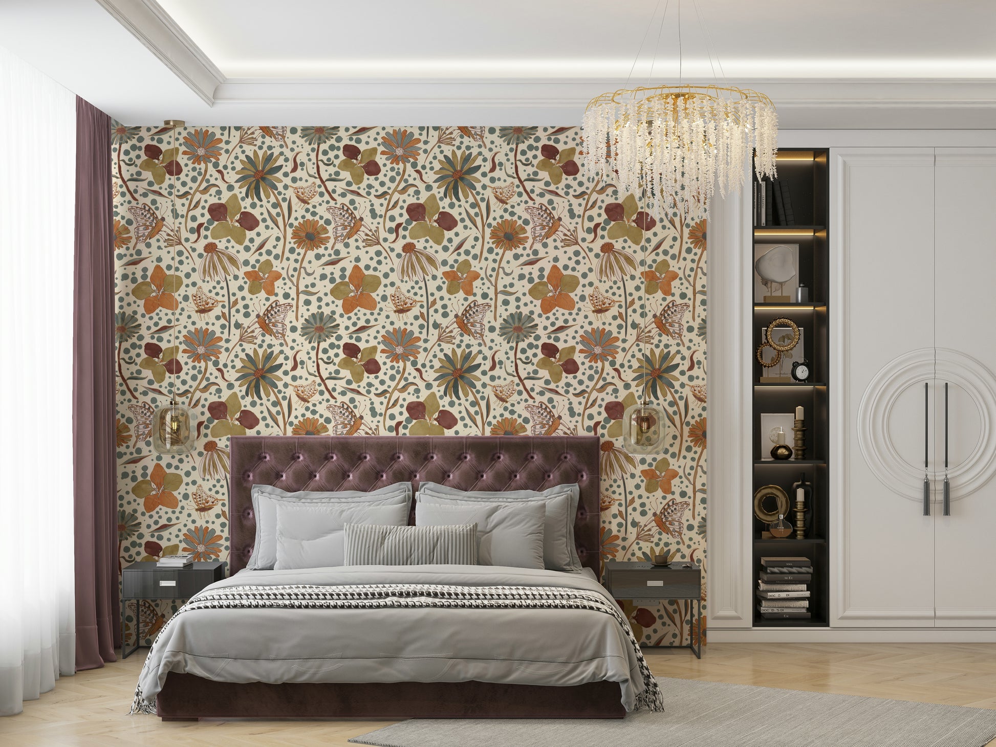 Cozy fall wallpaper for bedroom or living room

