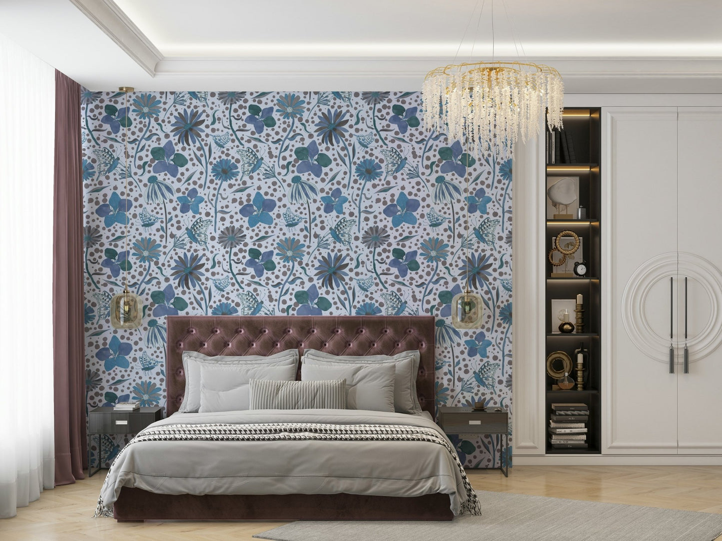 whimsical butterfly and floral pattern

