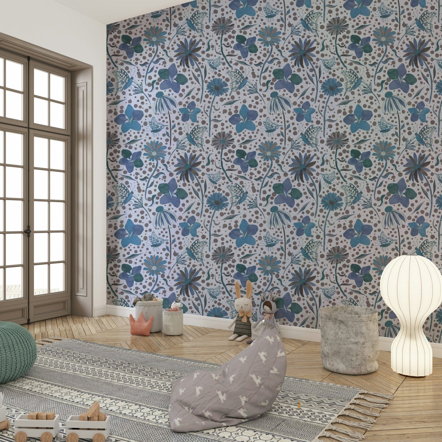 vintage style garden wallpaper


