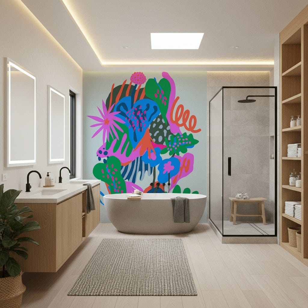 A serene tranquil garden wall mural for your decor.